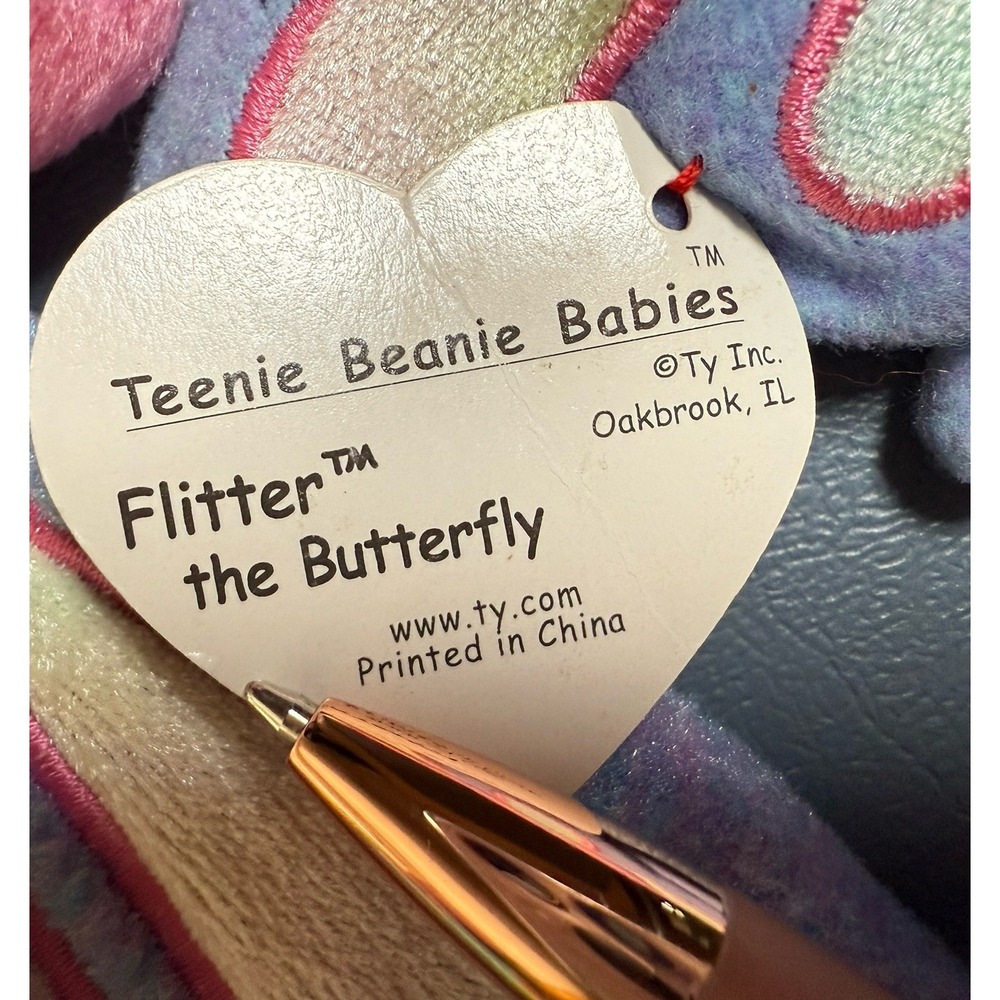 TY Original‎ Beanie Babies Lot Of 4  Peace '96 Flitter '99 One Flitter Is Teenie - Picture 9 of 13